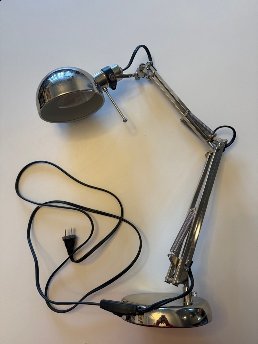 IKEA FORSÅ Architect Desk Lamp - Chrome/Nickel Finish - Adjustable Work Light